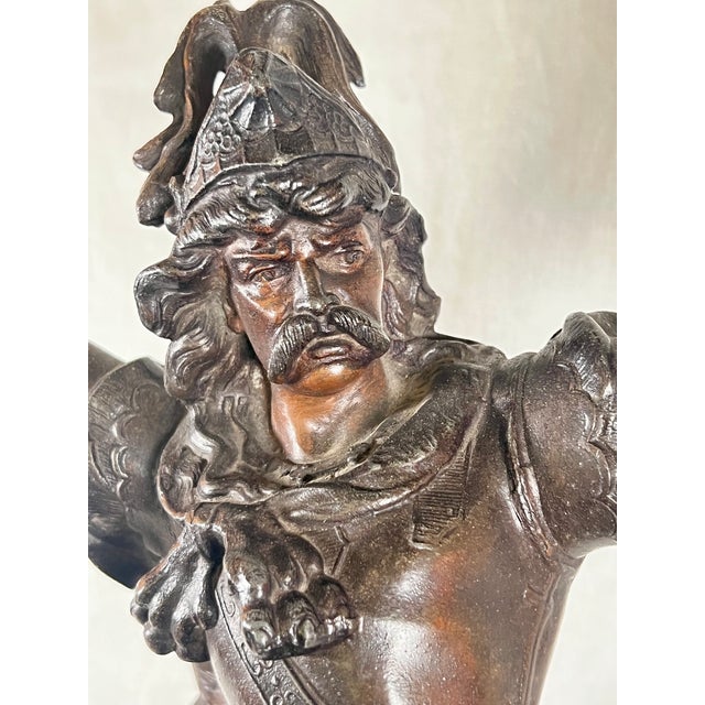 French Early 20th Century Pair of Bronzed Finish Spelter Figures of Gallic Warriors For Sale - Image 3 of 18