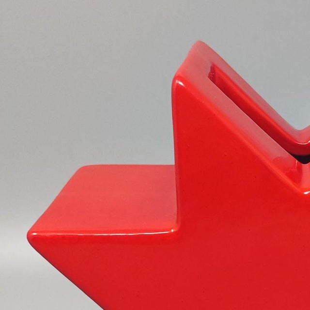 Red Vase Hsing by Ettore Sottsass, Italy, 1980s For Sale - Image 6 of 10