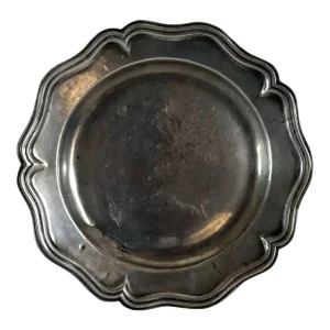 19th Century Continental Pewter Wavy Edge Multi-reed Plate