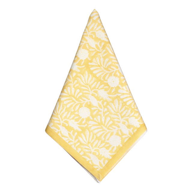 Cabana Block Print Napkin, Tuscan Sun, Set of 8 For Sale