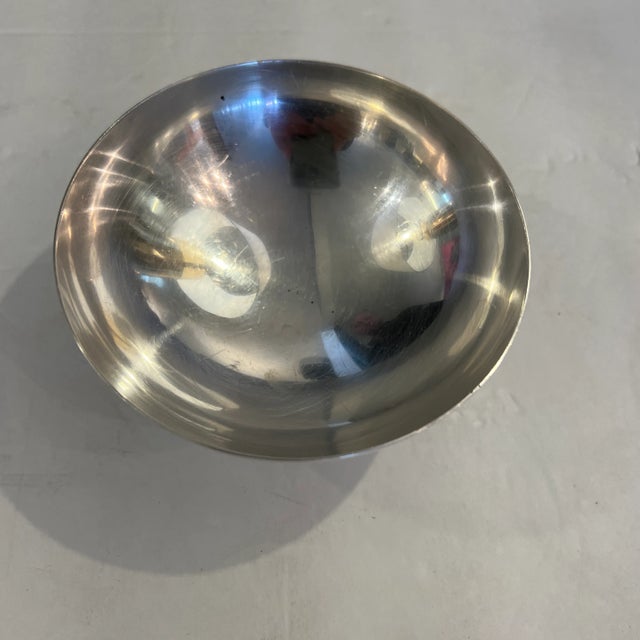 Wonderful small silvered metal bowl great for serving nuts and pretzels during cocktail hour. Can be used in a myriad of...