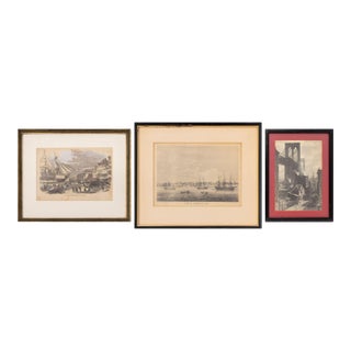 Three Views of Brooklyn and New York Prints, 19th Century For Sale