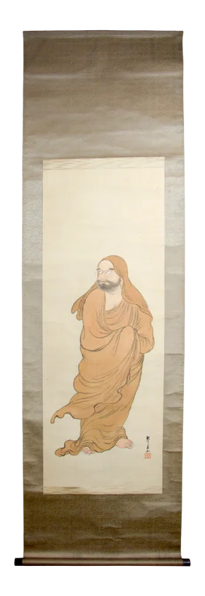 Early 20th Century Japanese Scroll of Bodhidarma
