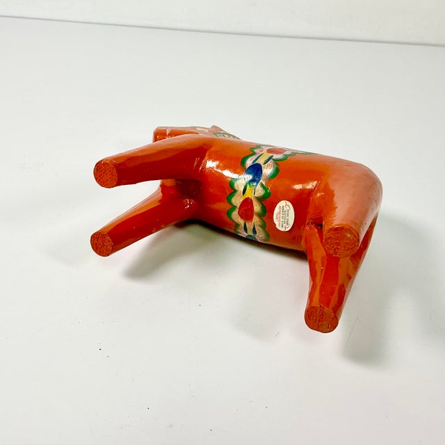 1950s Vintage Gustavia Boho Chic Swedish Hand-Carved Wood Dala Horse For Sale - Image 12 of 12