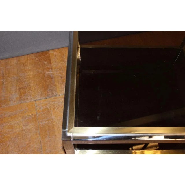 Brass & Chrome Square Coffee Table, 1970s For Sale - Image 6 of 13