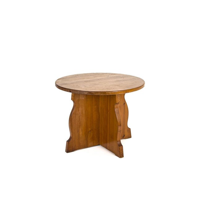 Brown Sculptural Pine Side Table from Åby Möbelfabrik, Sweden, 1940s For Sale - Image 8 of 8