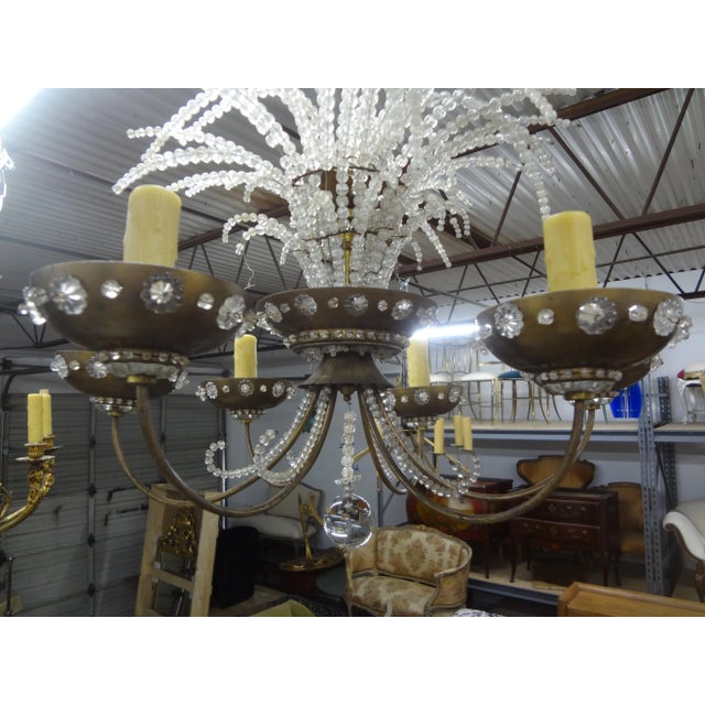 Baguès 1940s French Maison Bagues Beaded Crystal Chandelier For Sale - Image 4 of 11