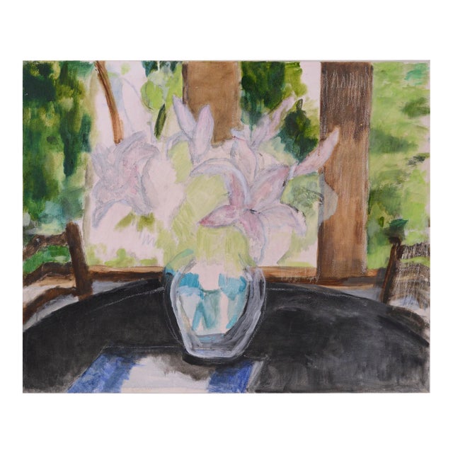 Lily's and Glass Vase by Patricia Gillfillan For Sale