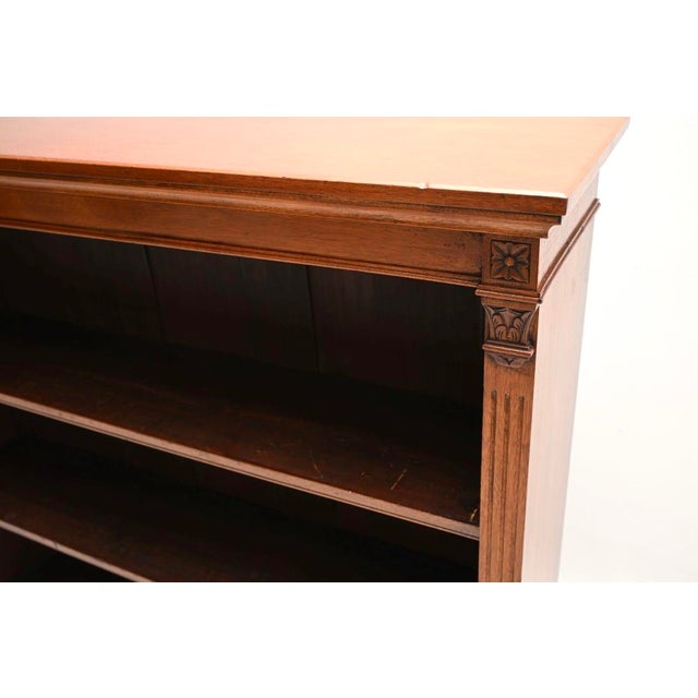 Brown Antique Victorian Open Bookcase, 1880 For Sale - Image 8 of 9