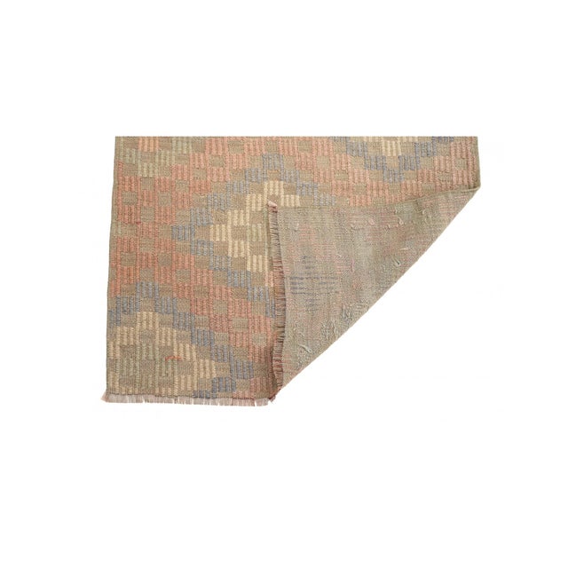 Mid-Century Modern Faded Vintage Mini Embroidered Kilim - 2`4″ X 3`6″ For Sale - Image 3 of 3