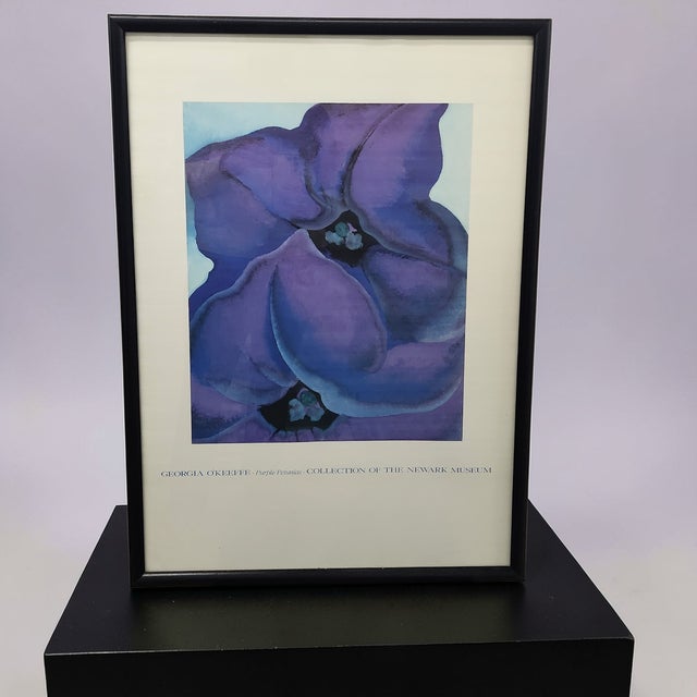 Large-scale vintage reproduction of Georgia O’Keeffe’s Purple Petunias, from the Collection of the Newark Museum. This...