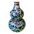 Vintage Cloisonné Enamel Double-Gourd Vase – Blue & White Floral Motif For Sale
