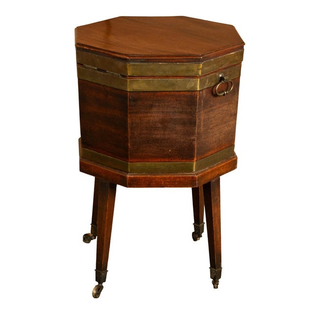 Antique 18th Century Georgian Mahogany & Brass Bound Wine Cooler Cellarette 1780 For Sale - Image 11 of 17