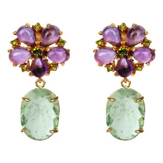 Violet Earrings, Pierced For Sale