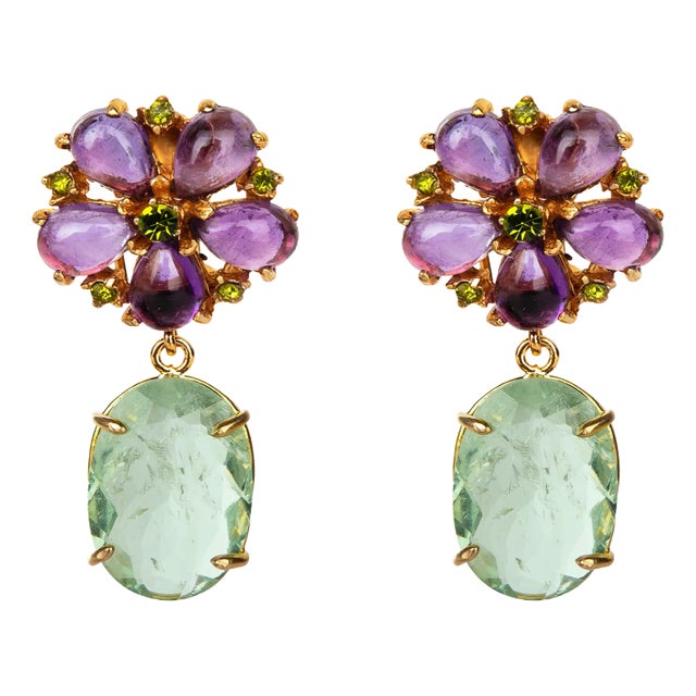 Violet Earrings, Pierced For Sale