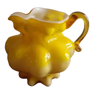 Vintage Kanawha Yellow Cased Glass Miniature Pitcher