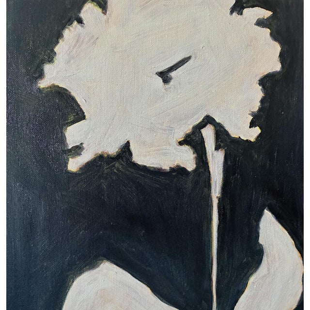 Original Carnation Flower Painting in Gold Bamboo Frame, Oil on Canvas Board, 13" X 16" by Tatiana Duperault For Sale - Image 4 of 4