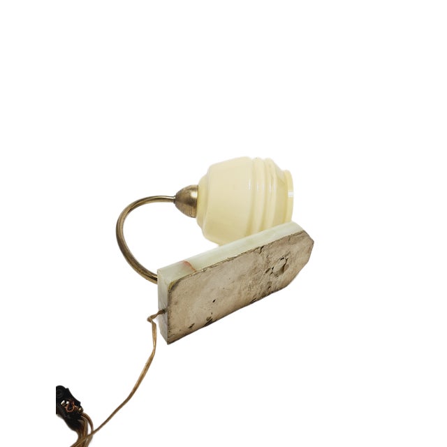 Forest Green Art Deco Bedside Lamp, Belgium, 1950s For Sale - Image 8 of 10