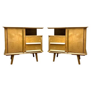 Art Deco German Maple Nightstands, 1930s, Set of 2 For Sale