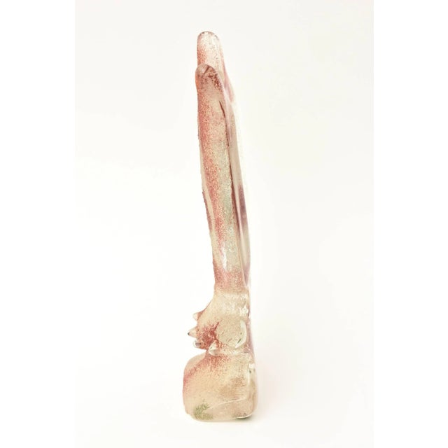 Vintage Kosta Boda Scavo Sandlbasted Glass Sculptural Tabletop Cat Ear MIrror For Sale - Image 10 of 11