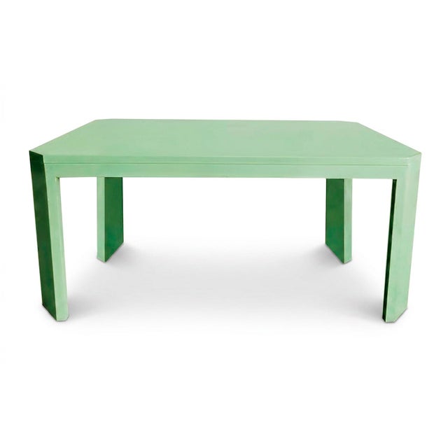 Acento Dining Table in Aquamarine Lacquer by Moanne For Sale - Image 4 of 7