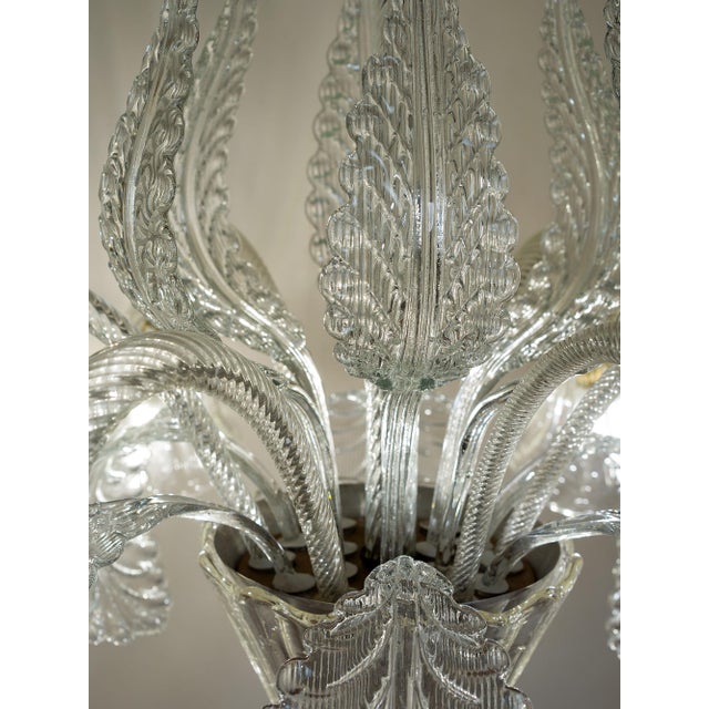 Vintage Six-Light Murano Blown Glass Chandelier from Barovier & Toso, 1930s For Sale - Image 8 of 15