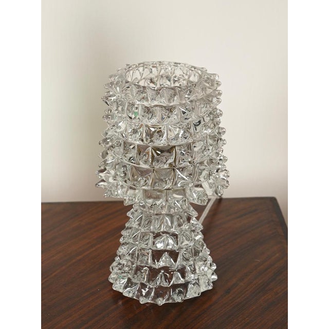 1940s Rostrato Murano Glass and Brass Table Lamp from Barovier, Italy 1940s For Sale - Image 5 of 12