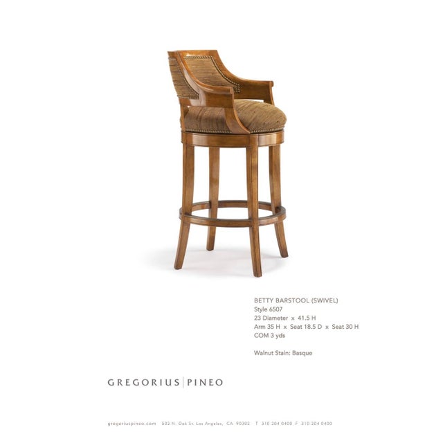 Pair of Gregorius Pineo Ebonized & Natural Wood Bar Stools For Sale - Image 11 of 12