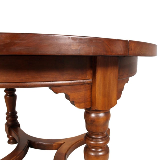 Round Antique Walnut Extendable Table from Ebanisteria di Bassano, 1800s For Sale - Image 4 of 17