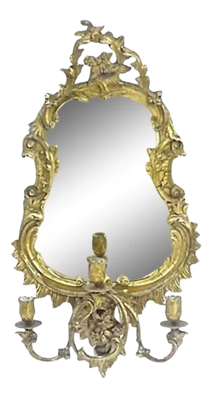 Antique 19th Century French Giltwood Acanthus Leaf Wall Mirror