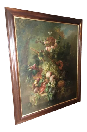 Large Fruit and Flowers Still Life Painting