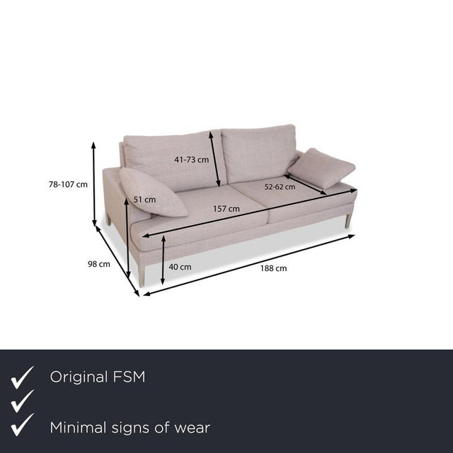 The FSM Clarus fabric two-seater looks simple, but is impressive due to its high level of comfort. Your inviting gray tone...