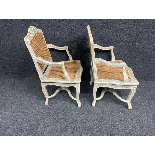 Louis XV Style Cane Bergeres/Pair For Sale In Philadelphia - Image 6 of 12