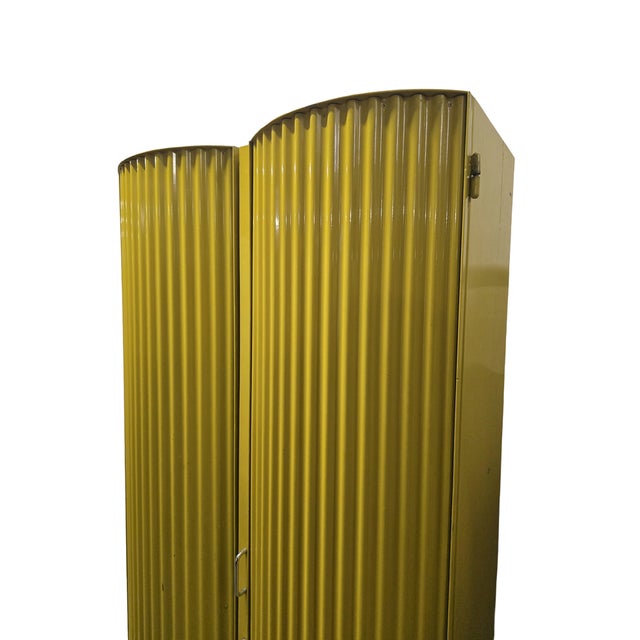 Mid-Century Modern Vintage Industrial Office Cabinet in Yellow Lacquered Steel, 1970s For Sale - Image 3 of 8