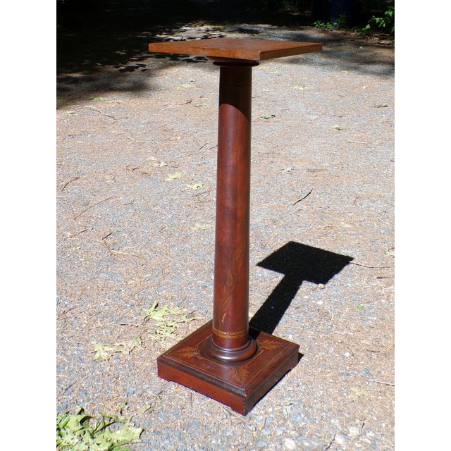 Antique Art Nouveau Mahogany Pedestal Plant Bust Stand For Sale - Image 4 of 18