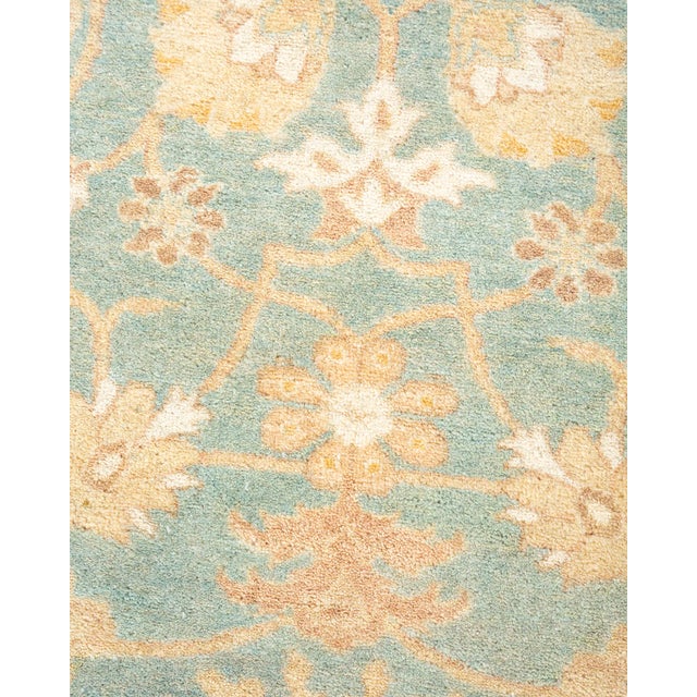 Traditional Mogul, One-of-a-Kind Hand-Knotted Area Rug - Light Blue, 4' 4" x 5' 10" For Sale - Image 3 of 8