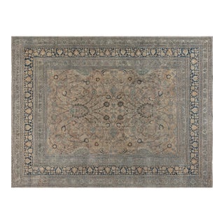 Authentic 19th Century Persian Meshad Handmade Wool Carpet For Sale