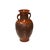 1980s Vintage Brick Red Glaze Metal Ancient Motif Artistic Art Vase Display For Sale - Image 5 of 11