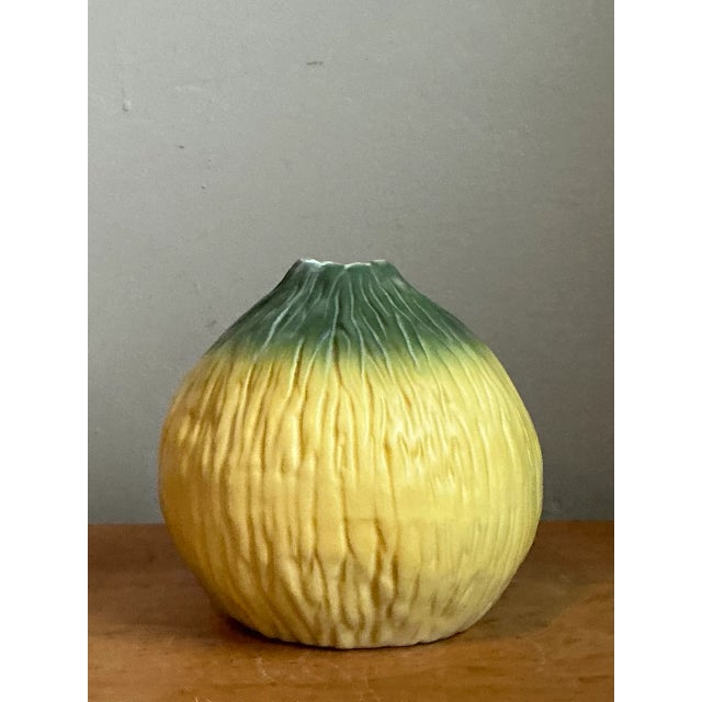 Vintage Green Ombre Ceramic Vase For Sale - Image 4 of 12