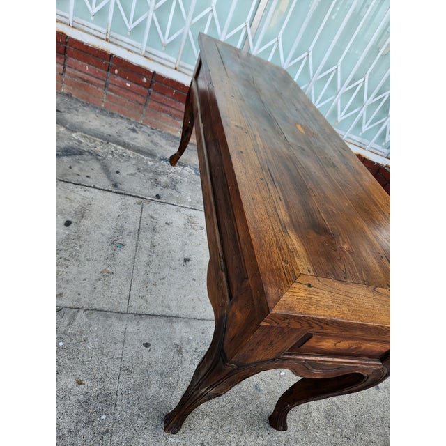 1980's Carved Wood Console Table For Sale - Image 4 of 12