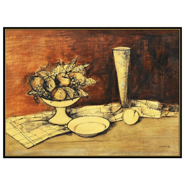 Modern 1950s Still Life In Ecru, Andres Segovia For Sale - Image 3 of 5