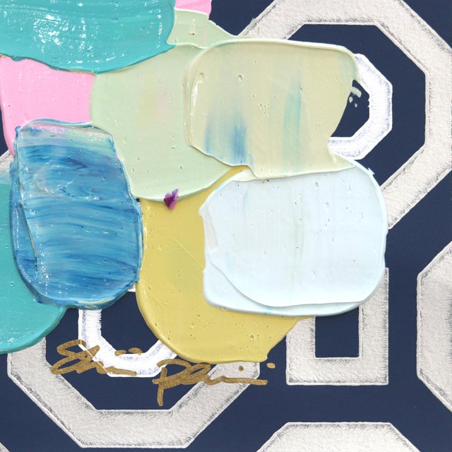 Pastel Geometric 5 - Impasto Style Colorful Textural Thick Paint Abstract Original Artwork by Shiri Phillips For Sale In Los Angeles - Image 6 of 7