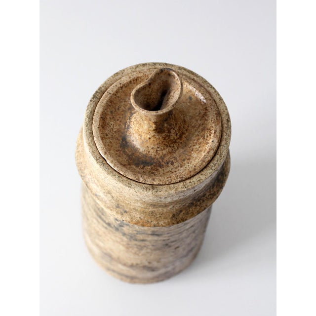 Vintage 1970s Handmade Studio Pottery Lidded Jar For Sale - Image 11 of 15