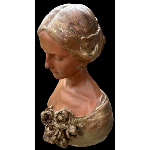 Bronze terra cotta bust from the Nice estate. Notice her fair unusual bust.