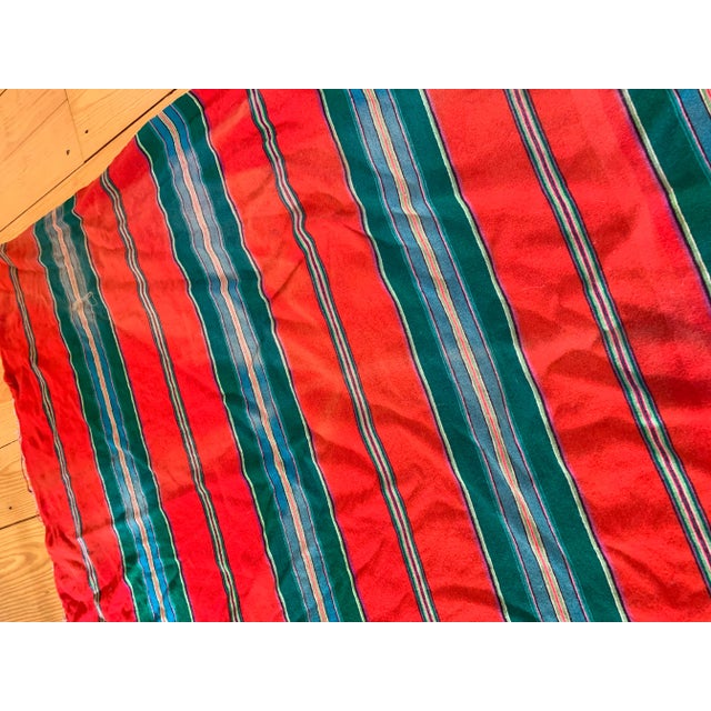 1970s Vintage Mexican Saltillo Wool Serape Blanket For Sale - Image 4 of 10