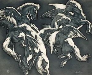 1990s "Pegasus" Lithograph by Michel Bez