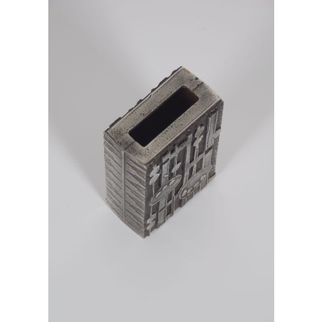 Brutalist Brutalist Vase in Stainless Steel by Olav Joa for Polaris, 1972 For Sale - Image 3 of 6