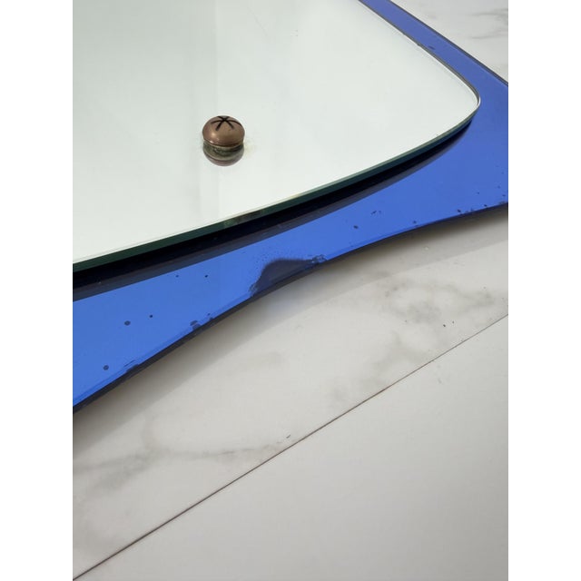 Glass Mid-Century Modern Wall Mirror in the style of Cristal Arte, 1960s For Sale - Image 7 of 11