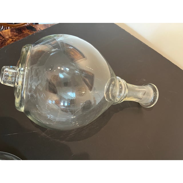 Antique (Circa 1920-1930) Apothecary Jars Owen’s Illinois/Corning Glass Circa 1940 - a Pair For Sale - Image 10 of 13