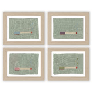 Magda, Cordelia, Bizzy, and Uma Cigarette Pack by Willa Heart in Natural Frame, Set of 4 Mini Art Prints For Sale
